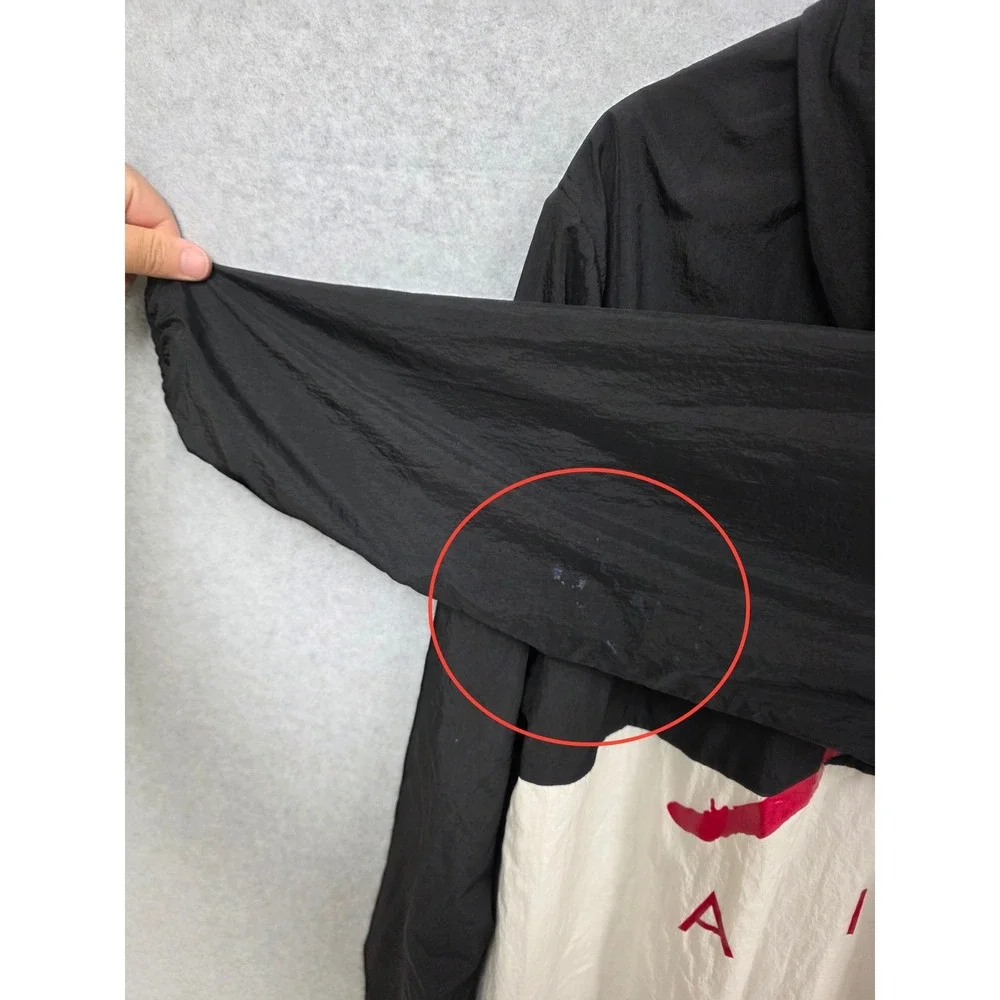 Jordan Windbreaker Men XXL Black White Jumpman Air Hooded Full Zip Sport Jacket